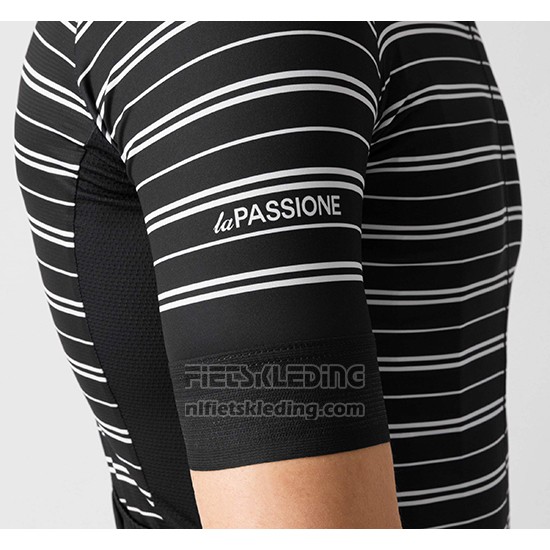 2019 Fietskleding La Passione Stripe Zwart Korte Mouwen en Koersbroek